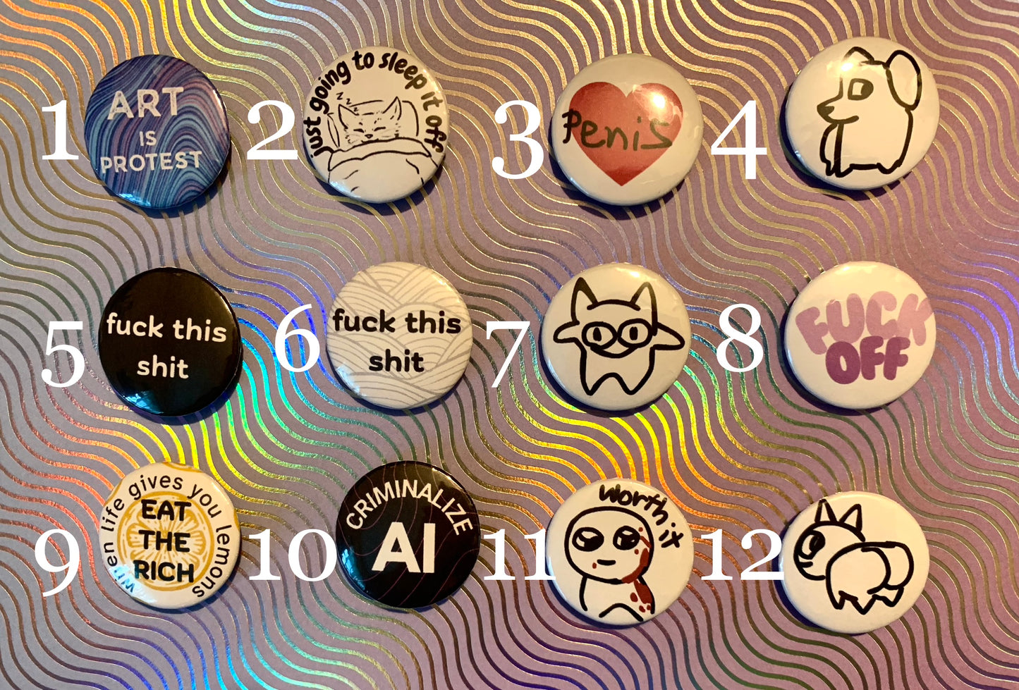 Weird Core and More - Pinback Buttons